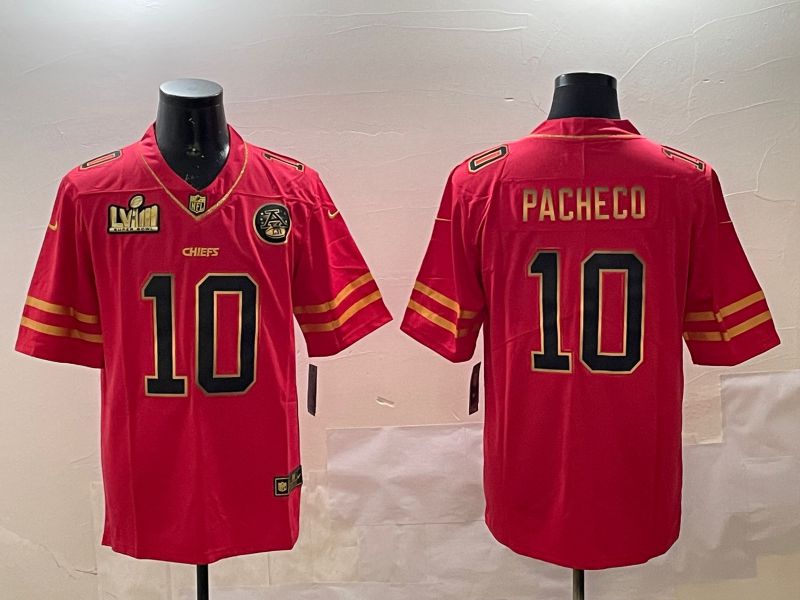 Men Kansas City Chiefs #10 Pacheco Red gold 2025 Nike Vapor Limited NFL Jersey style 2092->kansas city chiefs->NFL Jersey